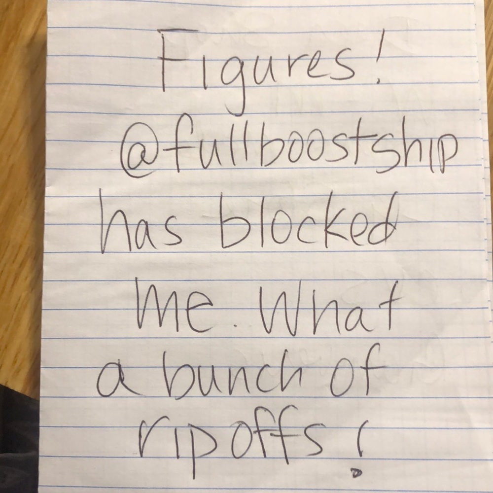 Do not buy from @fullboostship! they are a rip off